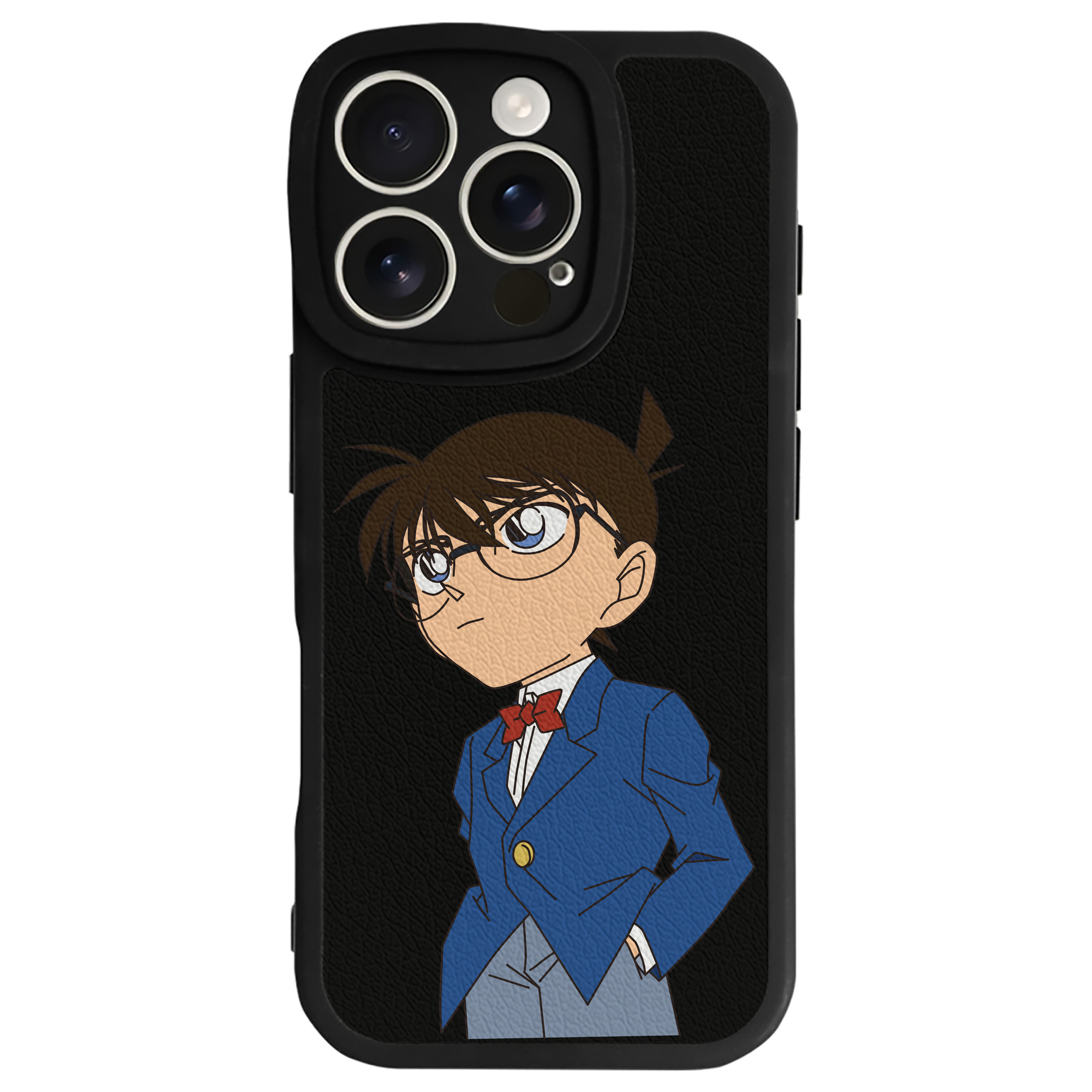 （画像用） 名探偵コナン 江戸川 コナン Detective Conan Conan Edogawa 【iPhone 16シリーズ対応】シリコンスマホケース（レザー調） 材質：シリコン
